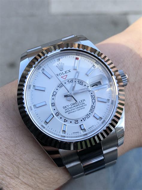 rolex skydweller white face
